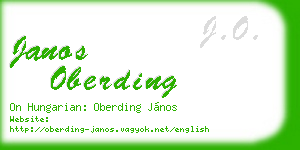 janos oberding business card